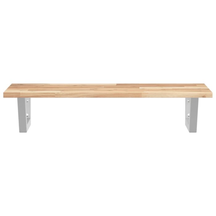 Étagère de vasque murale acier et bois massif d'acacia – Image 2