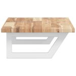 Étagère de vasque murale acier et bois massif d'acacia – Image 3