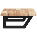 Étagère de vasque murale acier et bois massif d'acacia – Image 3