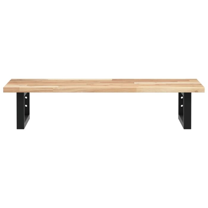 Étagère de vasque murale acier et bois massif d'acacia – Image 2