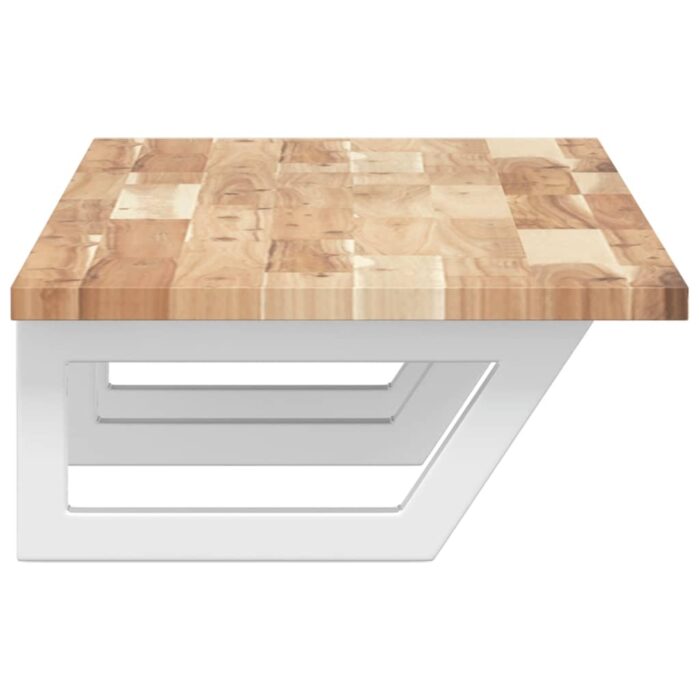 Étagère de vasque murale acier et bois massif d'acacia – Image 3