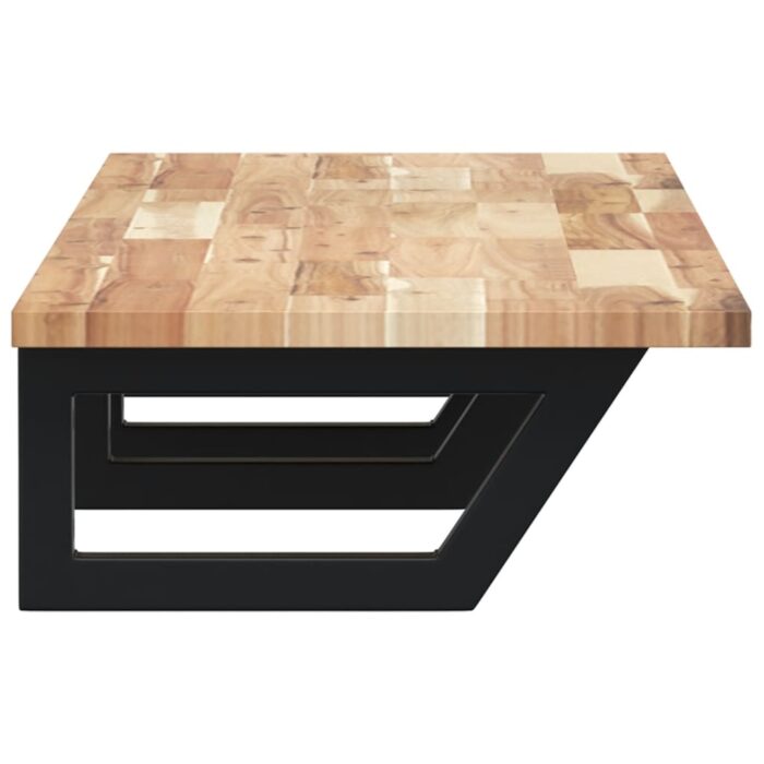 Étagère de vasque murale acier et bois massif d'acacia – Image 3