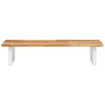 Étagère de vasque murale acier et bois massif d'acacia – Image 2