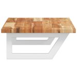 Étagère de vasque murale acier et bois massif d'acacia – Image 3