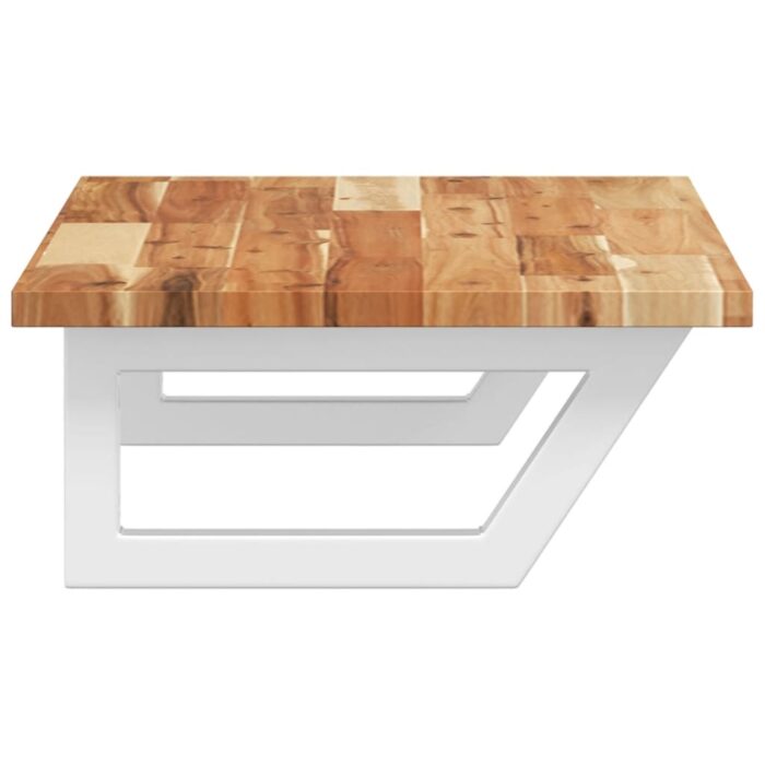 Étagère de vasque murale acier et bois massif d'acacia – Image 3