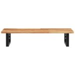 Étagère de vasque murale acier et bois massif d'acacia – Image 2