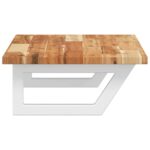 Étagère de vasque murale acier et bois massif d'acacia – Image 3