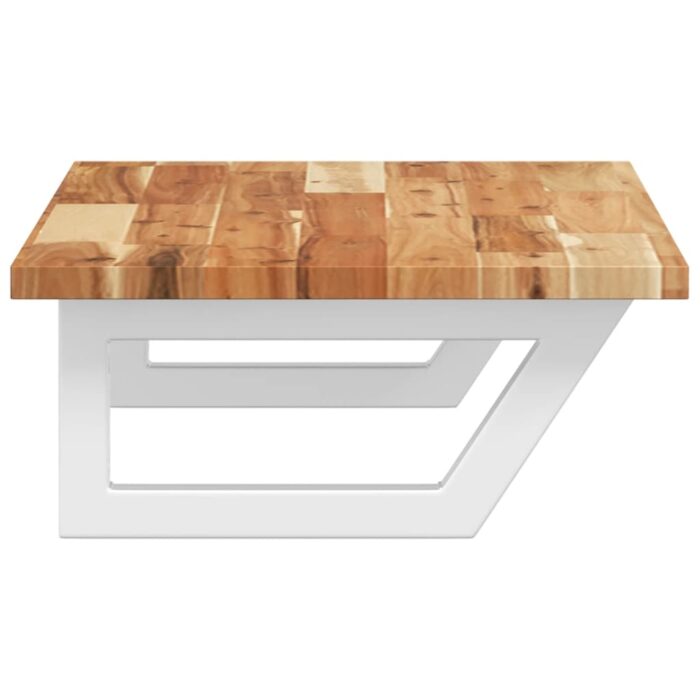 Étagère de vasque murale acier et bois massif d'acacia – Image 3