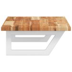 Étagère de vasque murale acier et bois massif d'acacia – Image 3