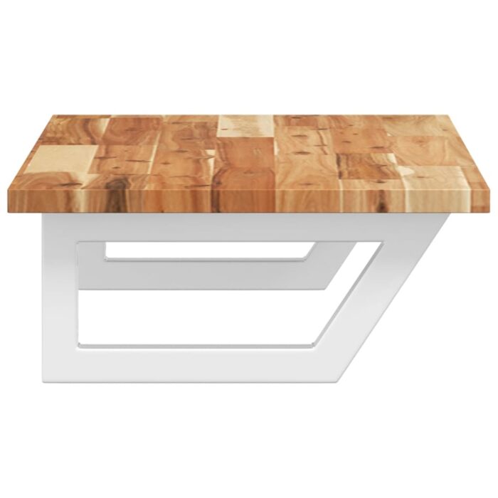 Étagère de vasque murale acier et bois massif d'acacia – Image 3