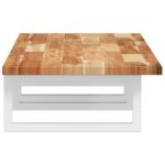 Étagère de vasque murale acier et bois massif d'acacia – Image 3