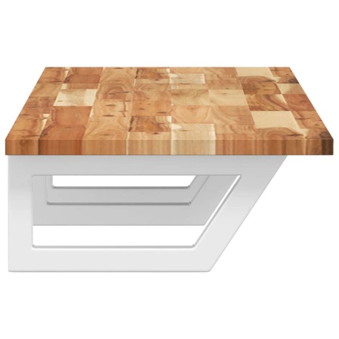 Étagère de vasque murale acier et bois massif d'acacia – Image 3