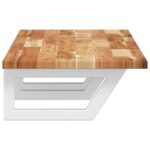 Étagère de vasque murale acier et bois massif d'acacia – Image 3