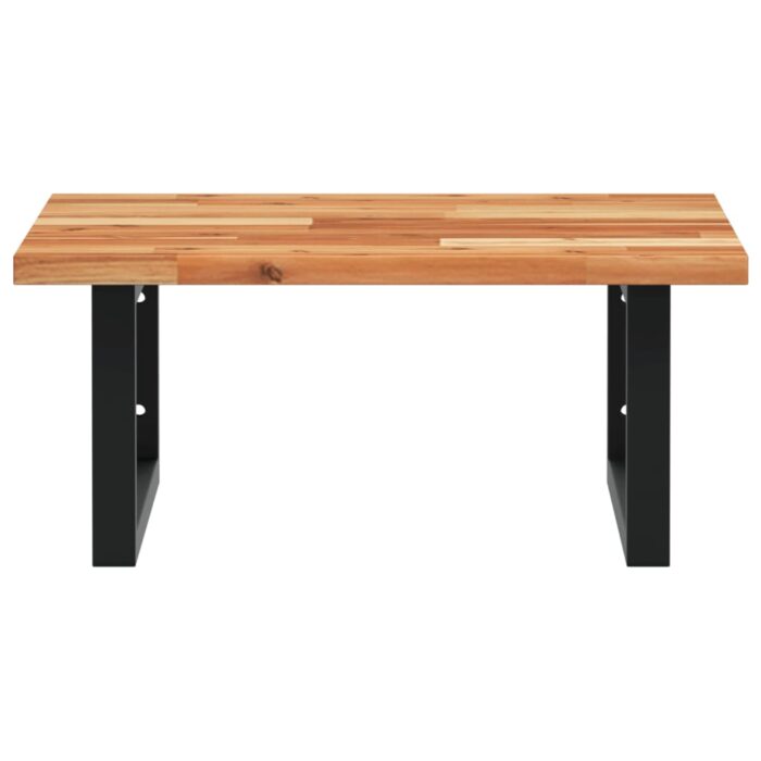 Étagère de vasque murale acier et bois massif d'acacia – Image 2