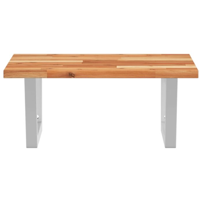 Étagère de vasque murale acier et bois massif d'acacia – Image 2