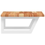 Étagère de vasque murale acier et bois massif d'acacia – Image 3