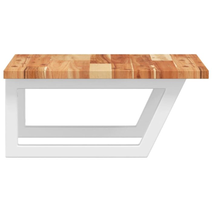 Étagère de vasque murale acier et bois massif d'acacia – Image 3