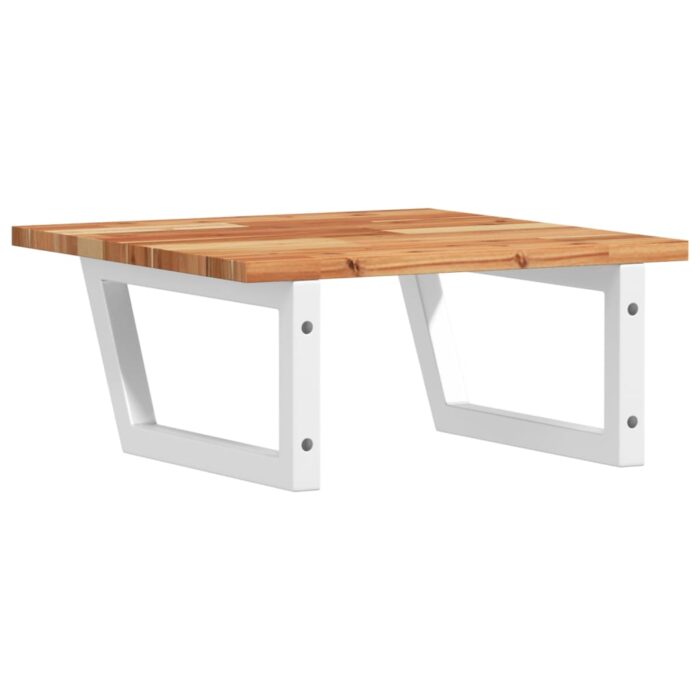 Étagère de vasque murale acier et bois massif d'acacia – Image 4