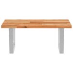 Étagère de vasque murale acier et bois massif d'acacia – Image 5