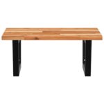 Étagère de vasque murale acier et bois massif d'acacia – Image 2