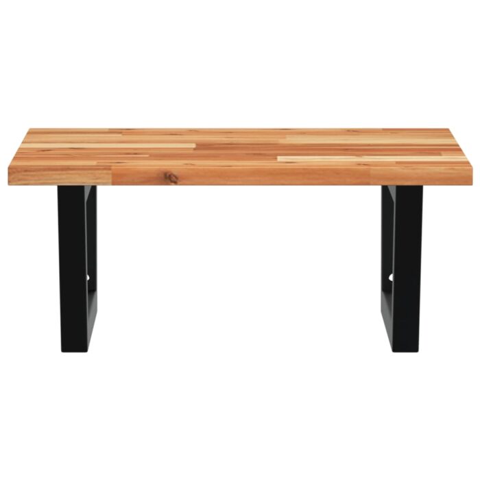 Étagère de vasque murale acier et bois massif d'acacia – Image 2