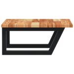 Étagère de vasque murale acier et bois massif d'acacia – Image 3