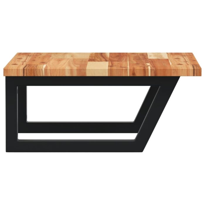 Étagère de vasque murale acier et bois massif d'acacia – Image 3