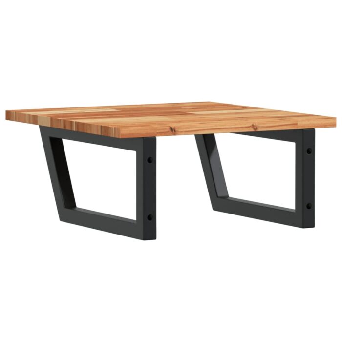 Étagère de vasque murale acier et bois massif d'acacia – Image 4