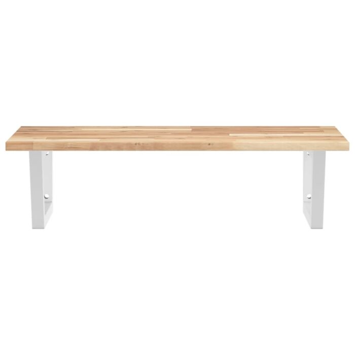 Étagère de vasque murale acier et bois massif d'acacia – Image 2