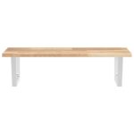 Étagère de vasque murale acier et bois massif d'acacia – Image 2