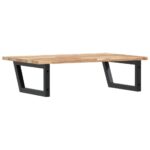 Étagère de vasque murale acier et bois massif d'acacia – Image 4