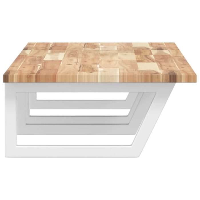 Étagère de vasque murale acier et bois massif d'acacia – Image 3