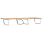 Étagère de vasque murale acier et bois massif d'acacia – Image 4