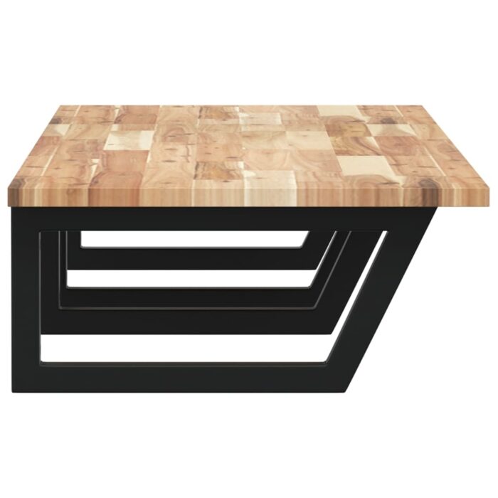 Étagère de vasque murale acier et bois massif d'acacia – Image 3