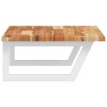 Étagère de vasque murale acier et bois massif d'acacia – Image 3