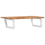 Étagère de vasque murale acier et bois massif d'acacia – Image 4