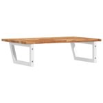 Étagère de vasque murale acier et bois massif d'acacia – Image 4