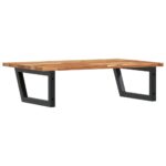 Étagère de vasque murale acier et bois massif d'acacia – Image 4