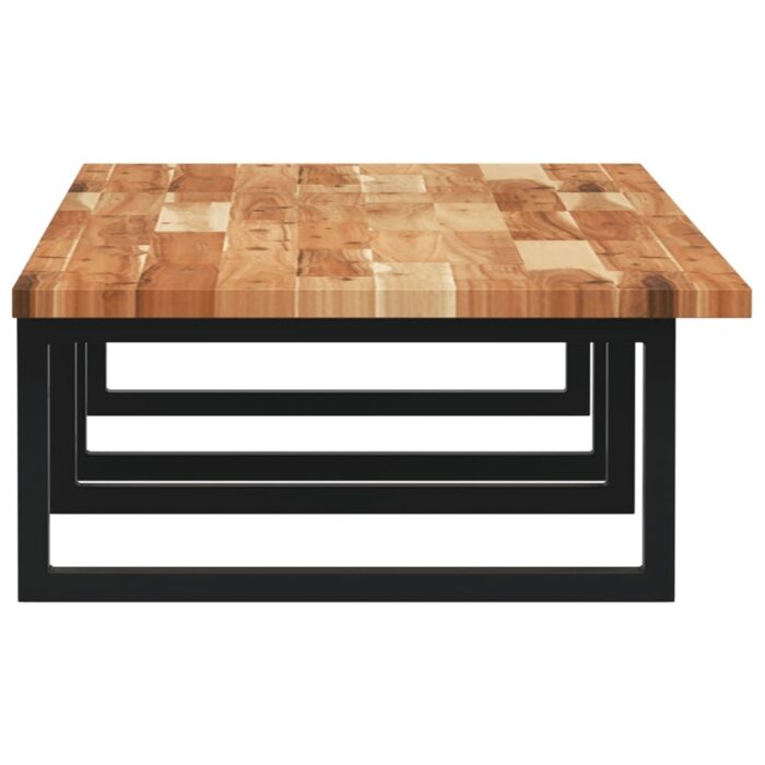 Étagère de vasque murale acier et bois massif d'acacia – Image 3