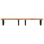 Étagère de vasque murale acier et bois massif d'acacia – Image 2