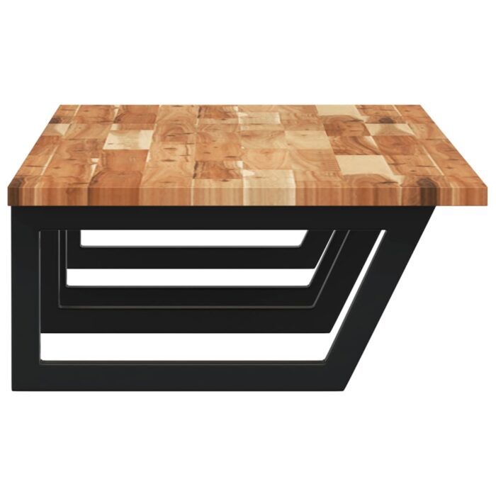 Étagère de vasque murale acier et bois massif d'acacia – Image 3