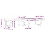 Étagère de vasque murale acier et bois massif d'acacia – Image 9