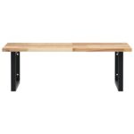 Étagère de vasque murale acier et bois massif d'acacia – Image 2