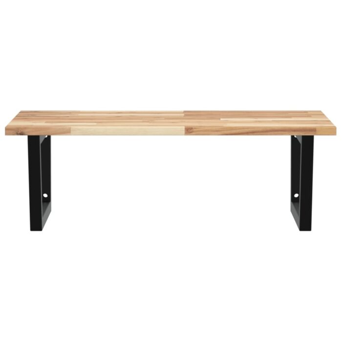 Étagère de vasque murale acier et bois massif d'acacia – Image 2