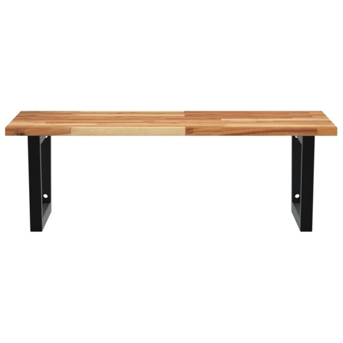 Étagère de vasque murale acier et bois massif d'acacia – Image 2