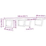 Étagère de vasque murale acier et bois massif d'acacia – Image 9