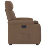 Fauteuil inclinable électrique Marron Tissu – Image 5