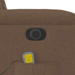 Fauteuil inclinable de massage électrique marron tissu – Image 11