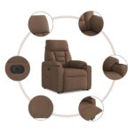 Fauteuil inclinable électrique marron tissu – Image 10
