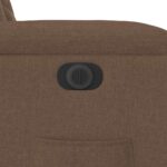 Fauteuil inclinable électrique marron tissu – Image 12